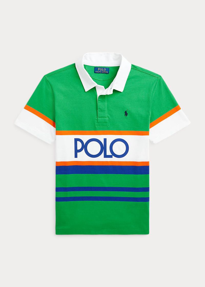 Poleras Polo Ralph Lauren Niño 6-14 Años Logo Cotton Short-Sleeve Rugby Chile Verde FEHBT-0756